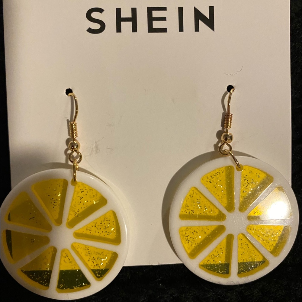 Lemon slice earrings